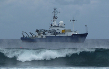 research vessel in the ocean